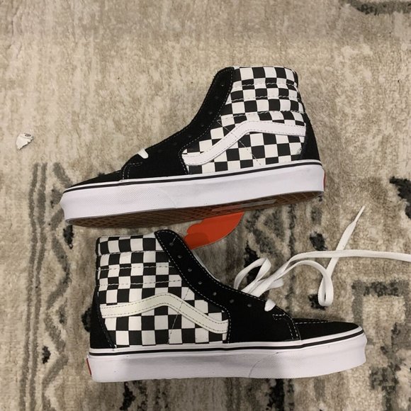 Vans Sk8- HI (Vans Patch) Checkerboard Sneakers - Picture 3 of 7
